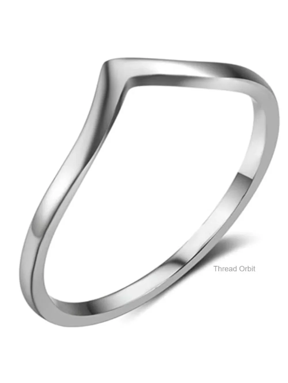 316L Stainless Steel V Shaped Wedding Band Engagement Ring
